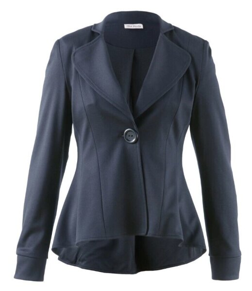 Damen Jacke Jersey-Blazer Schößchen marineblau stretch Gr 36 NEU HB11