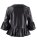 Damen Kurzjacke Lederimitat-Blazer schwarz 3/4-Arm Größe 36 NEU HA30a