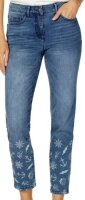 Damen marken Jeans blau maritimes Muster 70%Baumwolle stretch Größe 38 NEU B198