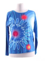 Damen Marken Shirt langarm florales Muster blau Gr 40 NEU...