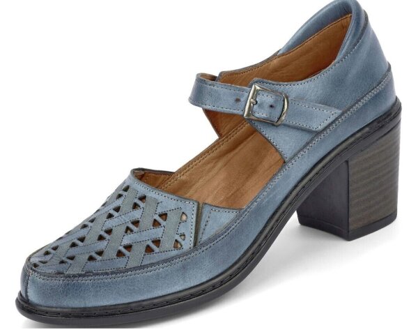 Damen Schuhe Pumps-Sandalette Leder jeansblau 17187 Größe 38 39 40 41 42 NEU K20