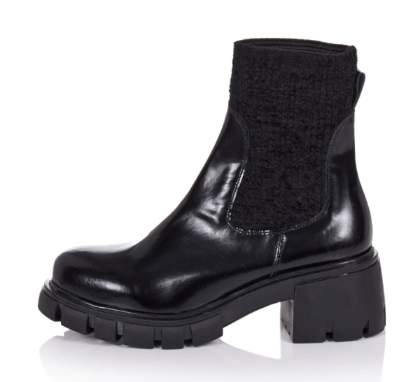 REKEN MAAR Damen Schuhe Stiefelette Chelsea-Boots Leder schwarz Größe 41 NEU W35