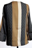 REKEN MAAR elegante Bluse Tunika 3/4-Arm schwarz-braun-ecru Satin Gr 36 NEU R92