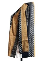 REKEN MAAR elegante Bluse Tunika 3/4-Arm schwarz-braun-ecru Satin Gr 38 NEU R92