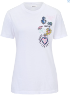 REPLAY Damen T-Shirt weiß Stickerei Baumwolle...