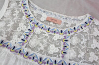 S.IENNA Top Bluse Shirt off-white Viskose Stickerei floral Größe M 38 NEU B366