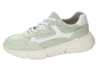 Dame Schuh Plateau-Sneaker Leder weiß-mintgrün...