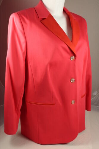 Damen marken Blazer Jacke klassisch rot 53%Baumwoll Elegant Größe 46 50 NEU HR95