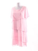 Damen Marken Kleid kurzarm rosa mehrlagig blickdicht Gr...