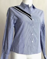 REKEN MAAR Hemd-Bluse langarm 72%Cotton blau-weiß...