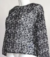 SIENNA Bluse Tunika langarm Chiffon schwarz-weiß-gemustert Schlupf Gr 38 NEU R25