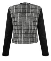 Damen Blazer Shaket Jacke schwarz-weiß Bouclé kurz Größe 36 NEU HR210