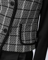 Damen Blazer Shaket Jacke schwarz-weiß Bouclé kurz Größe 38 NEU HR210