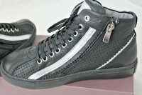 Andrea Conti Damen Hohe Sneaker Leder schwarz-silber...