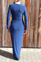 BODYFLIRT Abendkleid maxi Kleid blau langarm Wickelopti Gr 32 34 36 38 NEU HR204