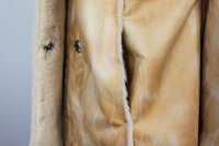 Damen kuscheliger Mantel Webpelzmantel Kurzmantel Kapuze beige Gr 42 NEU HA147