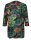 Damen marken Long-Shirt 3/4Arm Jersey-Qualität grün-floral stretch Gr 56 NEU B48