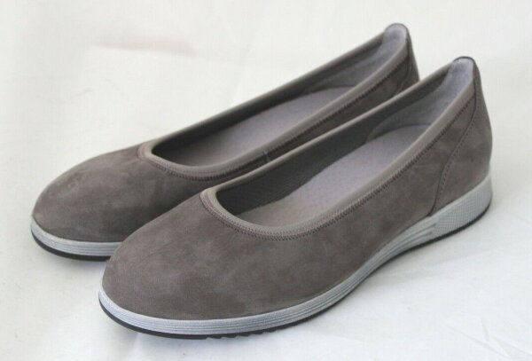GABOR Damen Schuhe Slipper soft Nubuk-Leder grau flach Größe 36 38 42 NEU K14