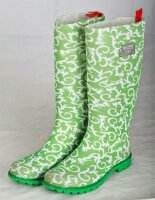 GOSCH Damen Schuhe Regenstiefel grün Ornament-Print...