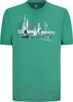 Herren Shirt T-Shirt grün Print kurzarm Cotton Gr 64...