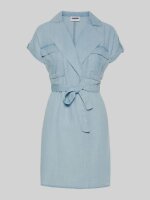 NOISY MAY Damen Blusen-Kleid mini kurzarm Lyocell Blue Denim Größe L 40 NEU A150
