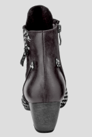 SIMEN Damen Schuhe Stiefelette Ankle Boots Leder schwarz-weiß Größe 37 G NEU S8