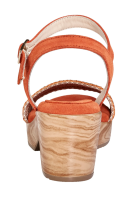 Damen Schuh Sandale Leder orange Plateau Blockabs 351002 Gr 40 NEU B2a
