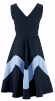 Sommer-Kleid midi ärmellos Baumwoll blau-marine stretch Gr 38 NEU B100