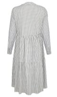 Stufen-Kleid midi langarm zum krempeln weiß-blau Cotton Gr 40 NEU A122