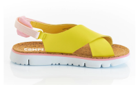 CAMPER Damen Sandale Schuhe Leder gelb Kork-Decksohle flach Größe 37 NEU X8