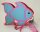 FABIENNE CHAPOT Damen Tasche Umhängetasche Fisch Leder blau-pink 25x20cm NEU T32