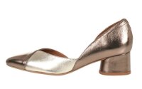 SIENNA Damen Pumps Schuhe Leder bronze-silber Blockabsatz 4,5cm Größe 38 NEU K11