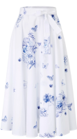 Van Laack Midirock weiß-blau-floral Cotton...