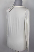 WOW TUZZI Damen Shirt langarm weiß mit Pailetten 92%Cotton stretch Gr 38 NEU M14