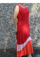 Sommer-Kleid maxi ärmellos Viskose rot-orange-nude...