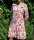 Sommer-Kleid midi langarm Viskose ecru-rot-floral Größe 38 NEU HB57