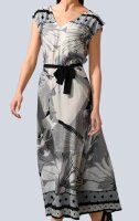 Kleid maxi Viskose grau-schwarz Überschnittene...