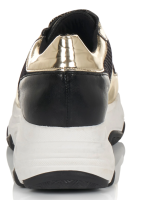 SIENNA Dame Schuh Sneaker Leder / Textil schwarz-gold Chunky-Sohle Gr 37 NEU W53