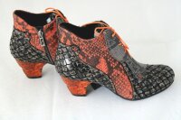 SIMEN Damen Schuhe Stiefelette Ankle Boot Leder braun Animal-Print Gr 38 NEU S5