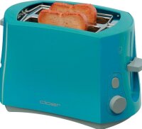 CLOER Design Toaster 2 Scheiben türkis Brötchenaufsatz Krümelschublade NEU