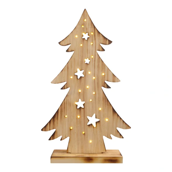 Für Bastler. LED-Holztannenbaum naturfarbe Pinienholz NEU