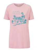 Gr 003(M) REKEN MAAR T-Shirt mit Print  Rosé
